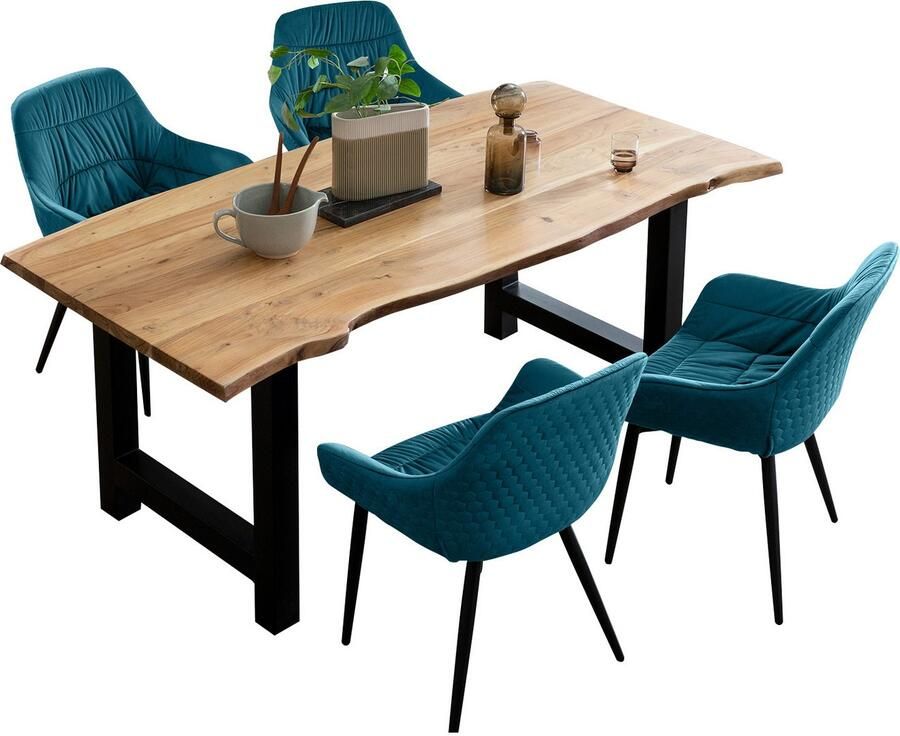 SalesFever Eethoek Esszimmerausstattung aus Holz und Metall Massief hout geolied en tweevoudig gewaxt (set 5-delig) - Foto 15