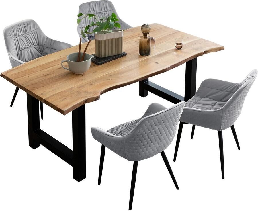 SalesFever Eethoek Esszimmerausstattung aus Holz und Metall Massief hout geolied en tweevoudig gewaxt (set 5-delig) - Foto 16