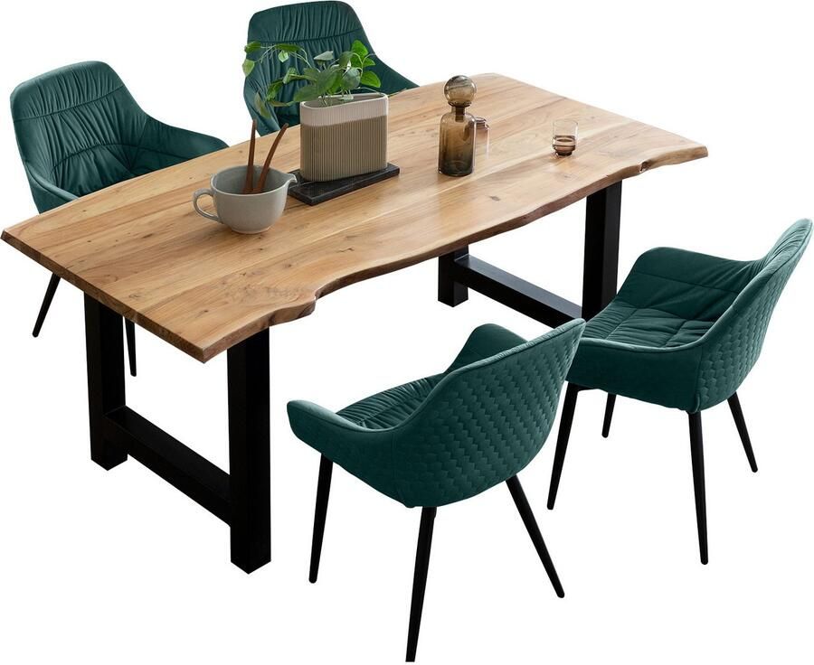 SalesFever Eethoek Esszimmerausstattung aus Holz und Metall Massief hout geolied en tweevoudig gewaxt (set 5-delig) - Foto 16