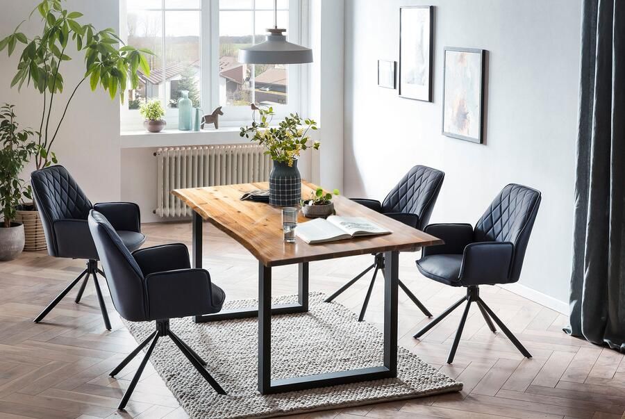 SalesFever Eethoek Esszimmergruppe: Stilvolles Ensemble Stoelen met 360 graden draaiplateau onder de zitting (set 5-delig) - Foto 6