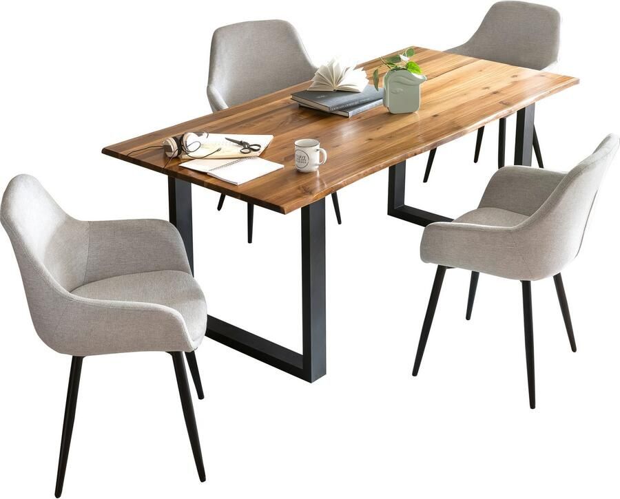 SalesFever Eethoek für stilvolles Speisen Tafelblad met echte boomranden (set 5-delig) - Foto 12