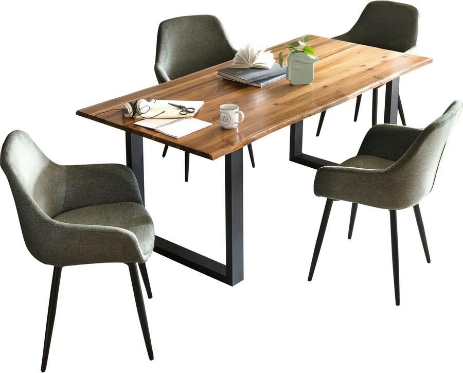 SalesFever Eethoek für stilvolles Speisen Tafelblad met echte boomranden (set 5-delig) - Foto 2