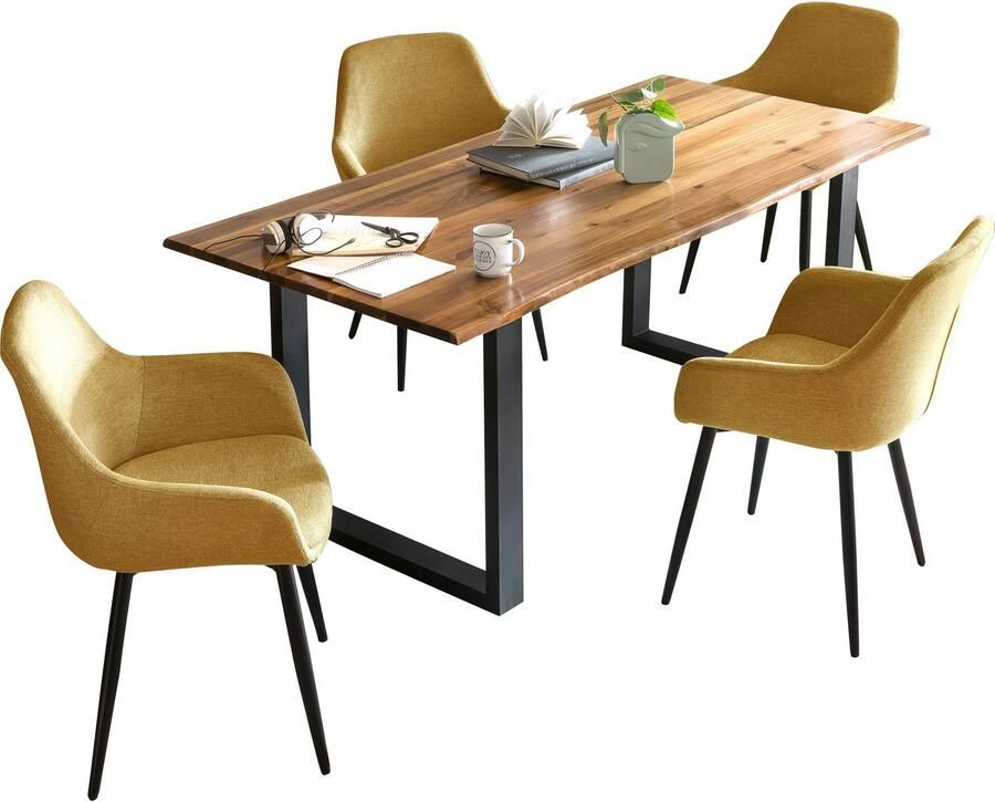 SalesFever Eethoek für stilvolles Speisen Tafelblad met echte boomranden (set 5-delig) - Foto 12