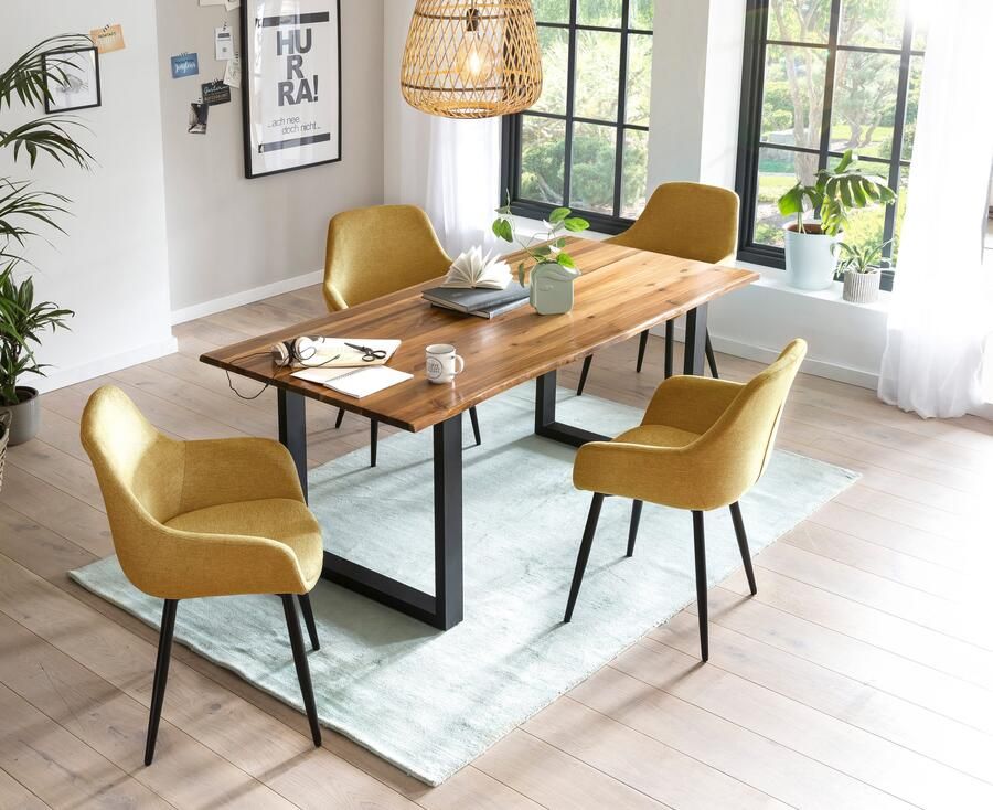 SalesFever Eethoek für stilvolles Speisen Tafelblad met echte boomranden (set 5-delig) - Foto 2