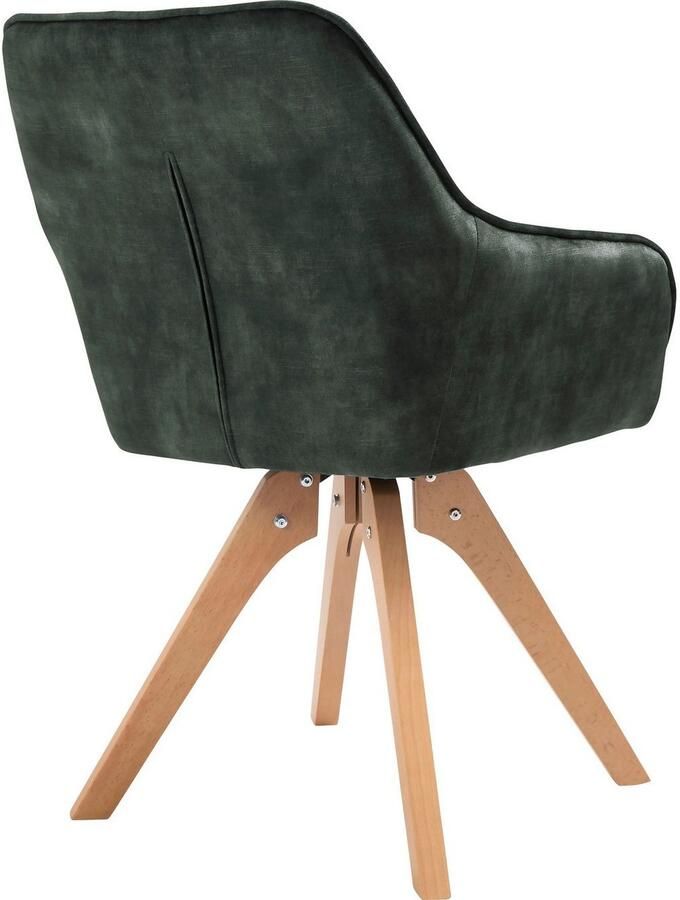 SalesFever Eethoek Stilvolle Essgruppe (5-delig) tafelbreedte 180 cm stoelen 180° draaibaar met fluweel