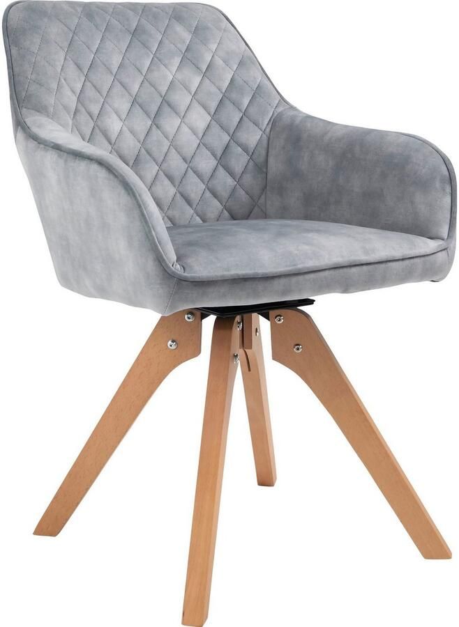 SalesFever Eethoek Stilvolle Essgruppe (5-delig) tafelbreedte 180 cm stoelen 180° draaibaar met fluweel - Foto 2