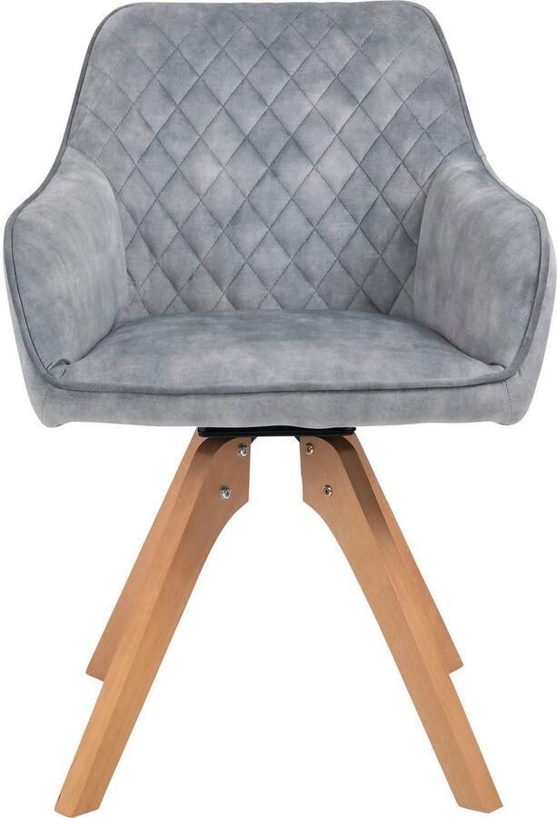 SalesFever Eethoek Stilvolle Essgruppe (5-delig) tafelbreedte 180 cm stoelen 180° draaibaar met fluweel - Foto 4