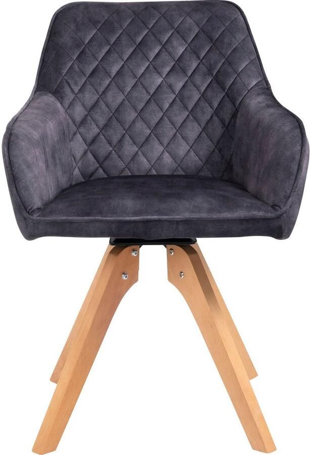SalesFever Eethoek Stilvolle Essgruppe (5-delig) tafelbreedte 180 cm stoelen 180° draaibaar met fluweel - Foto 3