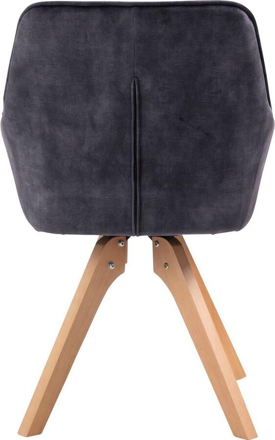 SalesFever Eethoek Stilvolle Essgruppe (5-delig) tafelbreedte 180 cm stoelen 180° draaibaar met fluweel - Foto 8