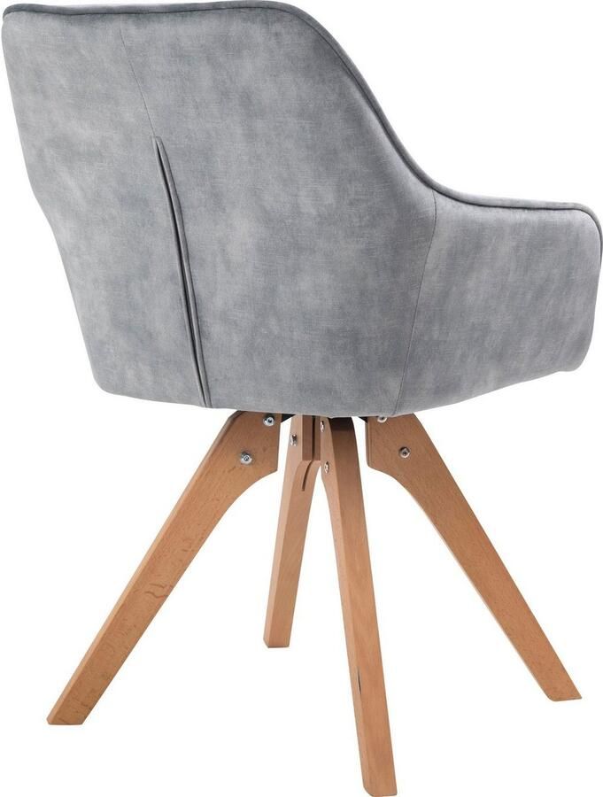 SalesFever Eethoek Stilvolle Essgruppe (5-delig) tafelbreedte 180 cm stoelen 180° draaibaar met fluweel