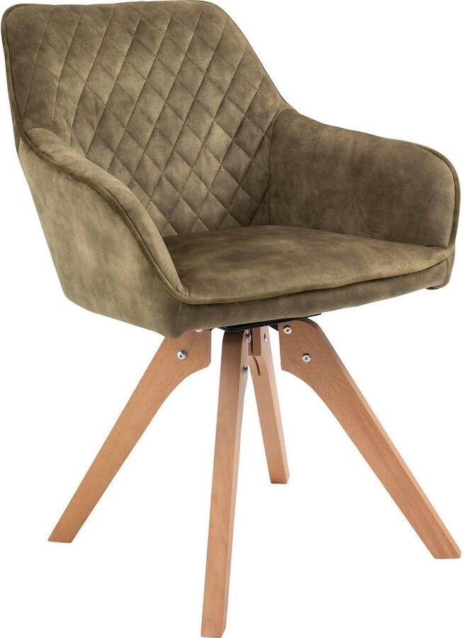 SalesFever Eethoek Stilvolle Essgruppe (5-delig) tafelbreedte 180 cm stoelen 180° draaibaar met fluweel - Foto 2