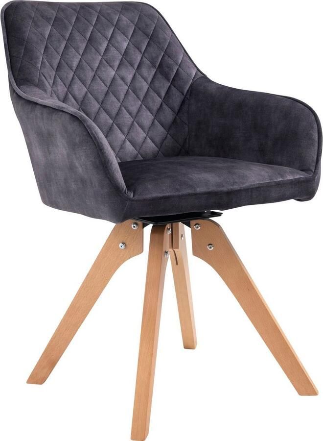 SalesFever Eethoek Stilvolle Essgruppe (5-delig) tafelbreedte 180 cm stoelen 180° draaibaar met fluweel