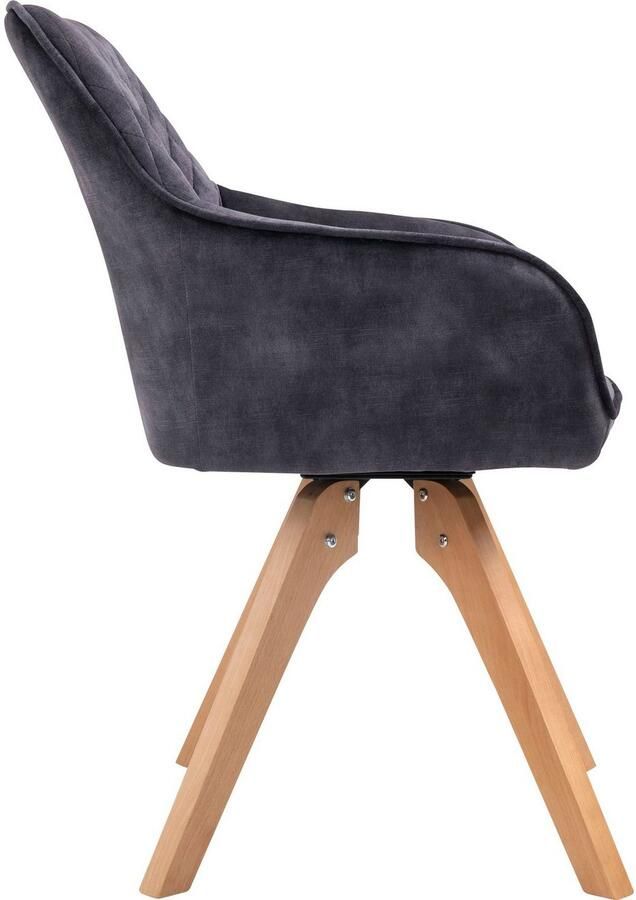 SalesFever Eethoek Stilvolle Essgruppe (5-delig) tafelbreedte 180 cm stoelen 180° draaibaar met fluweel - Foto 2
