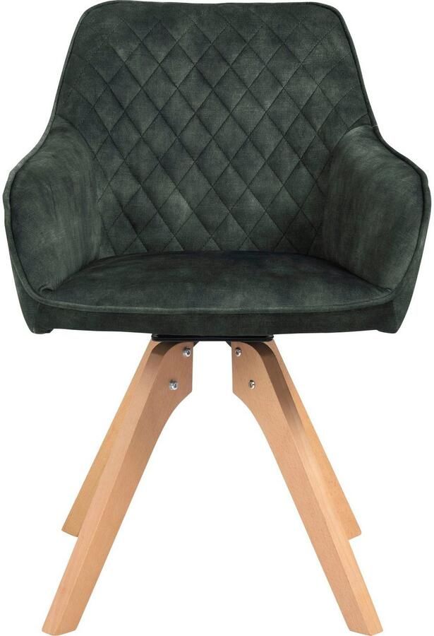SalesFever Eethoek Stilvolle Essgruppe (5-delig) tafelbreedte 180 cm stoelen 180° draaibaar met fluweel - Foto 3