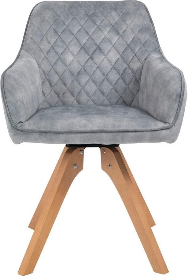 SalesFever Eethoek Stilvolle Essgruppe (5-delig) tafelbreedte 180 cm stoelen 180° draaibaar met fluweel - Foto 3