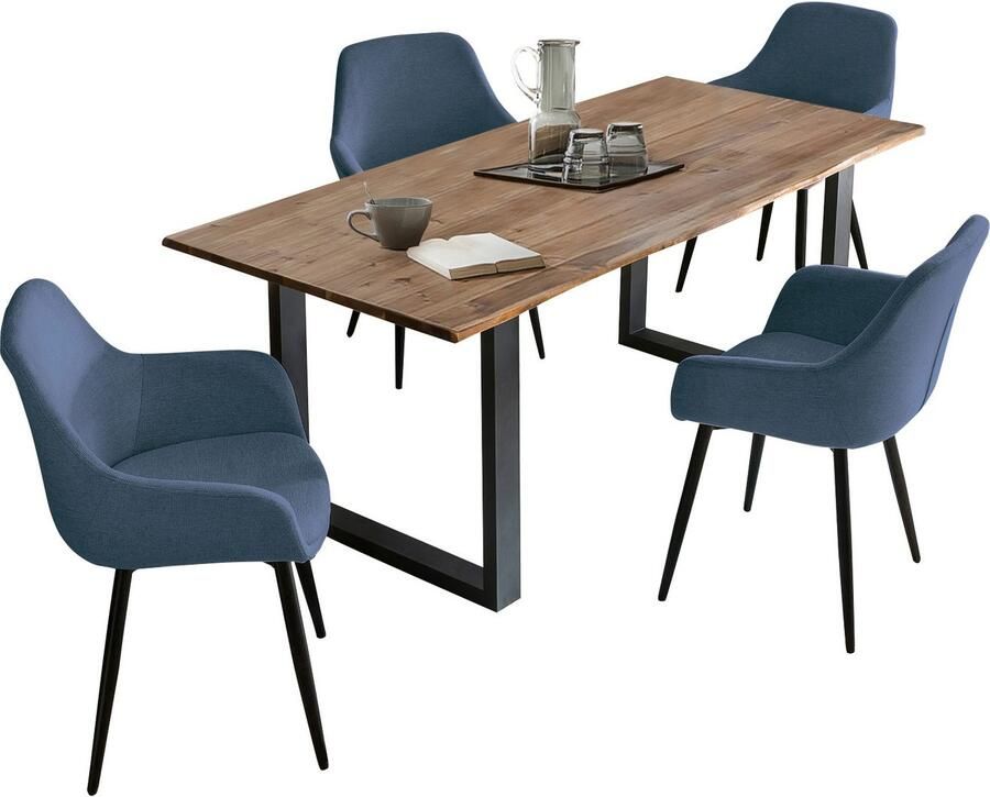 SalesFever Eethoek Stilvolle Essgruppe für Ihr Zuhause Tafelblad behandeld met OSMO hardwasolie in zijdeglans afwerking (set 5-delig) - Foto 2