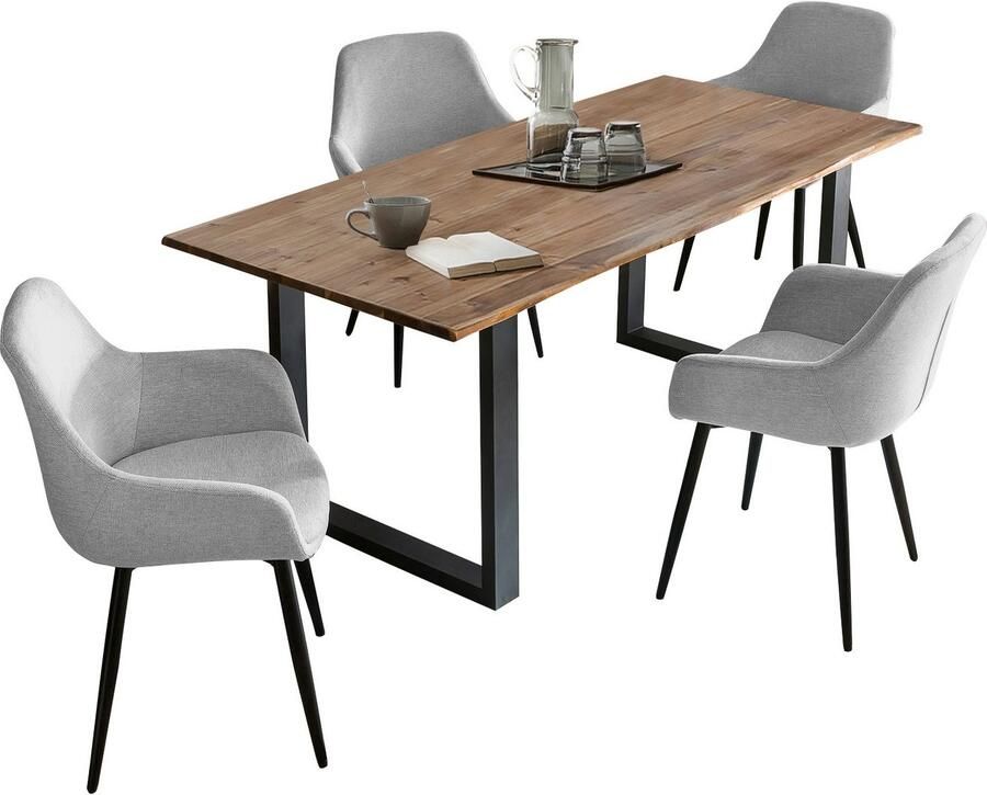 SalesFever Eethoek Stilvolle Essgruppe für Ihr Zuhause Tafelblad behandeld met OSMO hardwasolie in zijdeglans afwerking (set 5-delig) - Foto 3