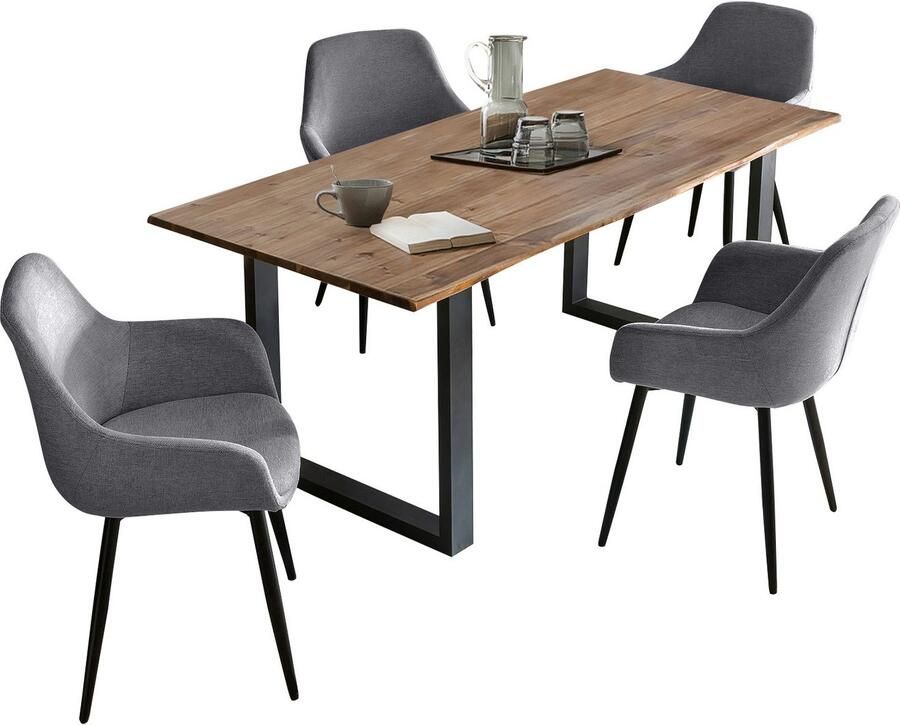 SalesFever Eethoek Stilvolle Essgruppe für Ihr Zuhause Tafelblad behandeld met OSMO hardwasolie in zijdeglans afwerking (set 5-delig) - Foto 2