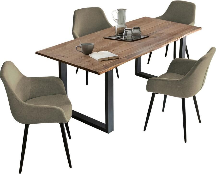 SalesFever Eethoek Stilvolle Essgruppe für Ihr Zuhause Tafelblad behandeld met OSMO hardwasolie in zijdeglans afwerking (set 5-delig) - Foto 3