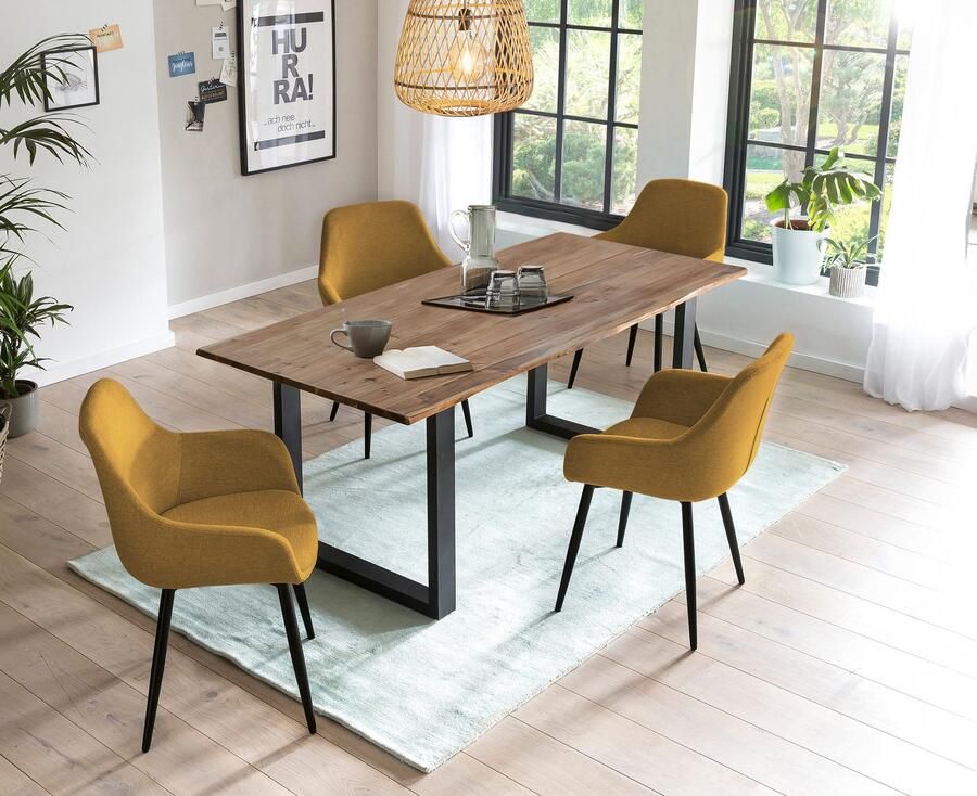 SalesFever Eethoek Stilvolle Essgruppe für Ihr Zuhause Tafelblad behandeld met OSMO hardwasolie in zijdeglans afwerking (set 5-delig) - Foto 19