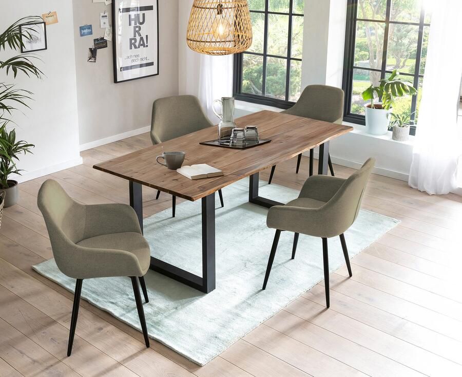 SalesFever Eethoek Stilvolle Essgruppe für Ihr Zuhause Tafelblad behandeld met OSMO hardwasolie in zijdeglans afwerking (set 5-delig) - Foto 18