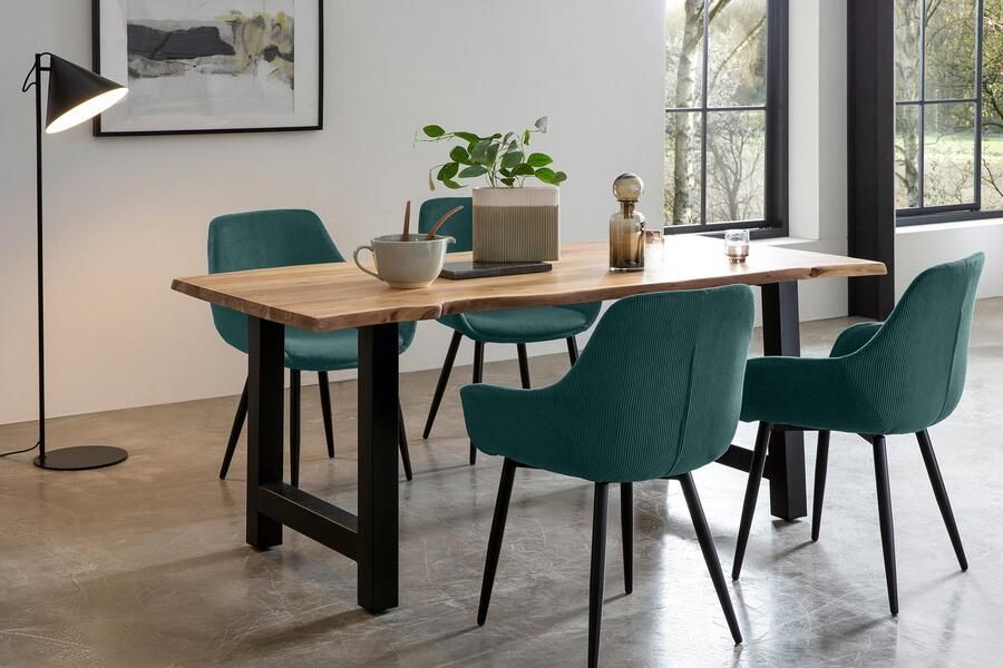 SalesFever Eethoek Elegante Essgruppe für stilvolles Speisen Massief hout geolied en tweevoudig gewaxt (set 5-delig) - Foto 10