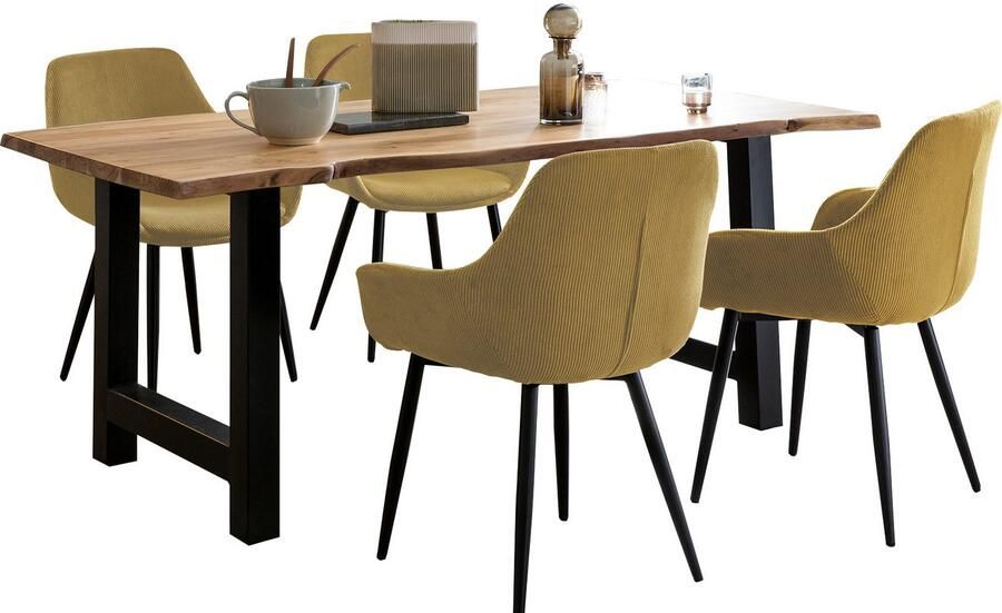 SalesFever Eethoek Elegante Essgruppe für stilvolles Speisen Massief hout geolied en tweevoudig gewaxt (set 5-delig) - Foto 13