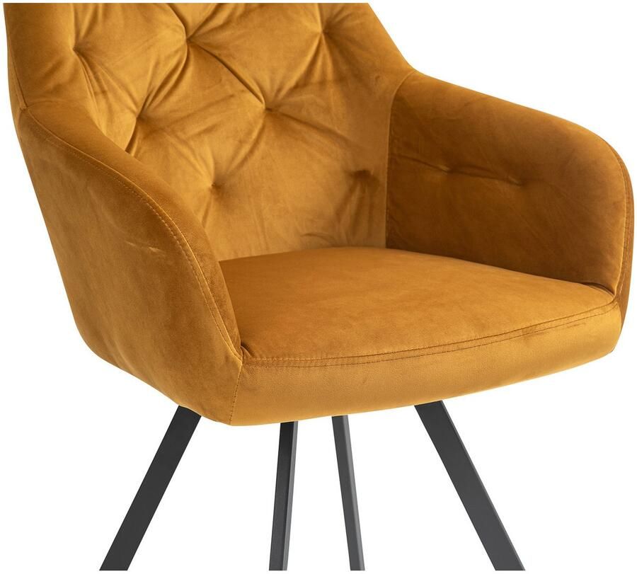 SalesFever Eethoek Stilvolle Essgruppe Stoelen met 360° draaiplateau onder de zitting met echte boomrand (set 5-delig) - Foto 2