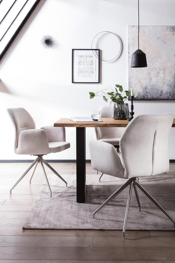 SalesFever Eethoek Stilvolle Essgruppe Tafelblad behandeld met OSMO hardwasolie in zijdeglans afwerking (set 5-delig) - Foto 12