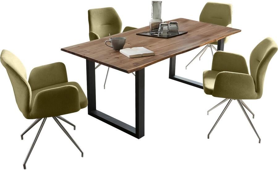 SalesFever Eethoek Stilvolle Essgruppe Tafelblad behandeld met OSMO hardwasolie in zijdeglans afwerking (set 5-delig) - Foto 9