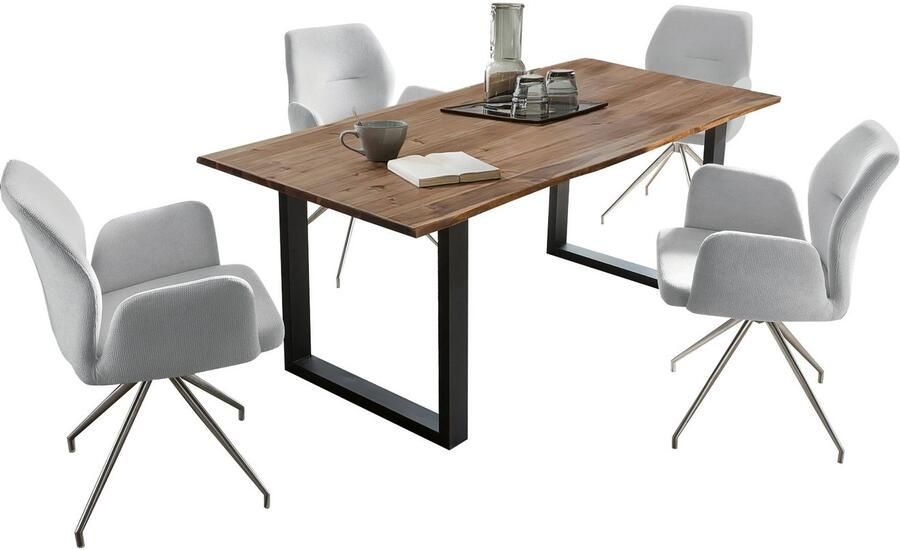 SalesFever Eethoek Stilvolle Essgruppe Tafelblad behandeld met OSMO hardwasolie in zijdeglans afwerking (set 5-delig) - Foto 9