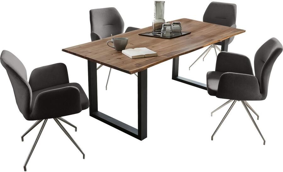 SalesFever Eethoek Stilvolle Essgruppe Tafelblad behandeld met OSMO hardwasolie in zijdeglans afwerking (set 5-delig) - Foto 9