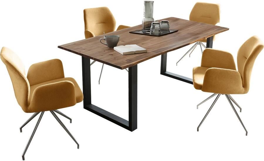 SalesFever Eethoek Stilvolle Essgruppe Tafelblad behandeld met OSMO hardwasolie in zijdeglans afwerking (set 5-delig) - Foto 9