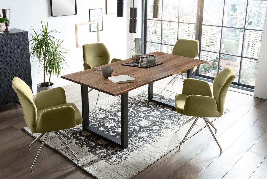 SalesFever Eethoek Stilvolle Essgruppe Tafelblad behandeld met OSMO hardwasolie in zijdeglans afwerking (set 5-delig) - Foto 13