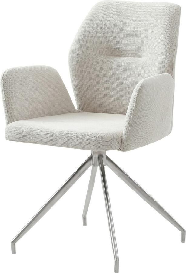 SalesFever Eethoek Tischgruppe für gemütliche Familienabende Tafelblad met echte boomrand frame van roestvrij staal (set 5-delig) - Foto 2