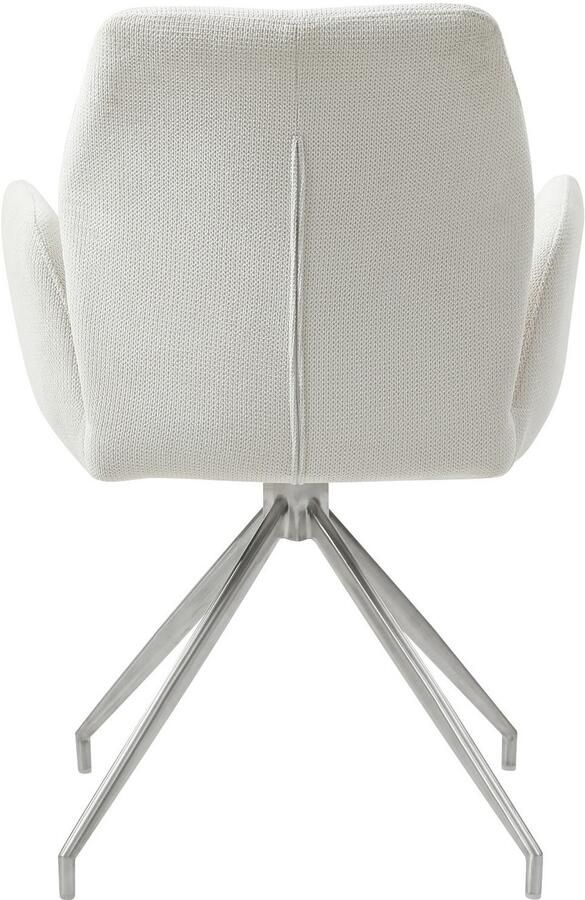 SalesFever Eethoek Tischgruppe für gemütliche Familienabende Tafelblad met echte boomrand frame van roestvrij staal (set 5-delig) - Foto 7