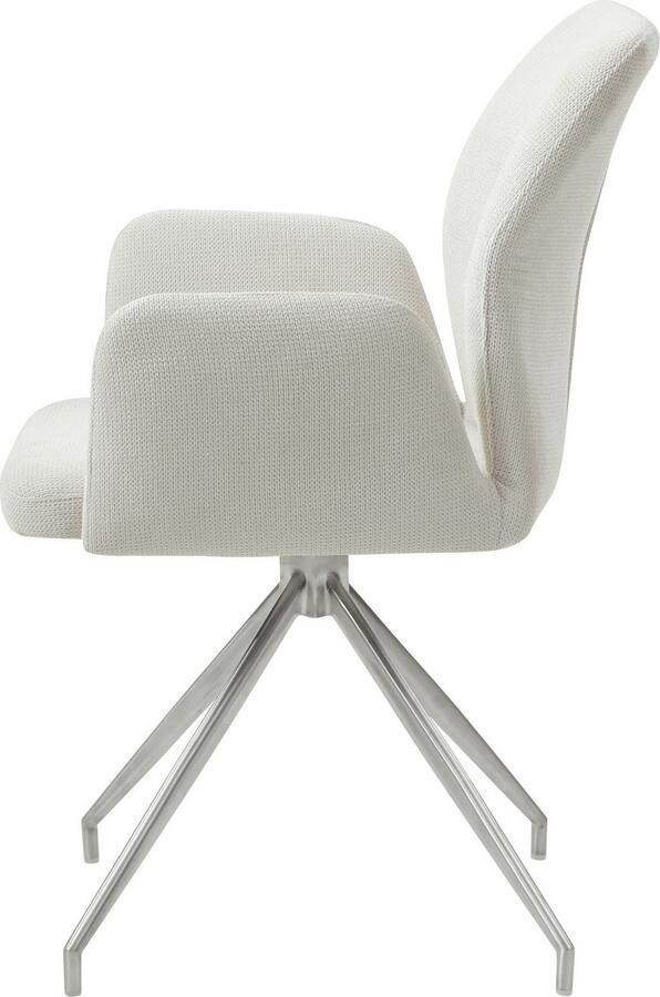 SalesFever Eethoek Tischgruppe für gemütliche Familienabende Tafelblad met echte boomrand frame van roestvrij staal (set 5-delig) - Foto 6