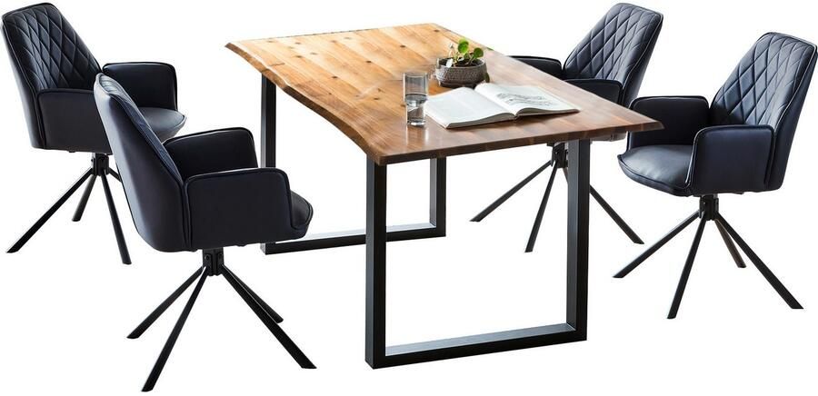 SalesFever Eethoek Esszimmergruppe: Stilvolles Ensemble Stoelen met 360 graden draaiplateau onder de zitting (set 5-delig) - Foto 7