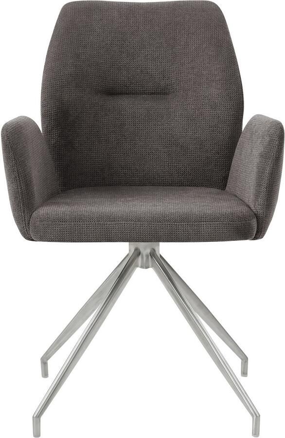 SalesFever Eethoek Tischgruppe für gemütliche Familienabende Tafelblad met echte boomrand frame van roestvrij staal (set 5-delig) - Foto 9