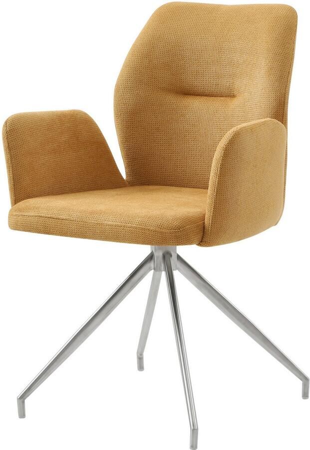 SalesFever Eethoek Tischgruppe für gemütliche Familienabende Tafelblad met echte boomrand frame van roestvrij staal (set 5-delig) - Foto 2