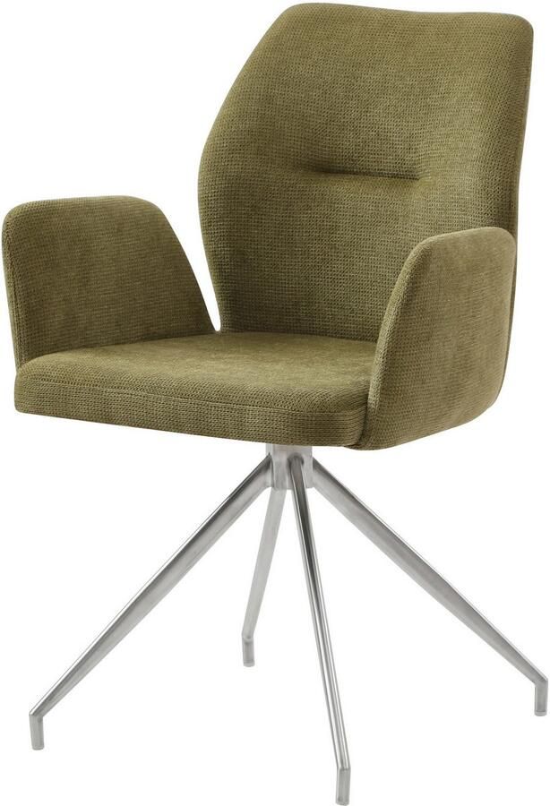 SalesFever Eethoek Tischgruppe für gemütliche Familienabende Tafelblad met echte boomrand frame van roestvrij staal (set 5-delig) - Foto 2