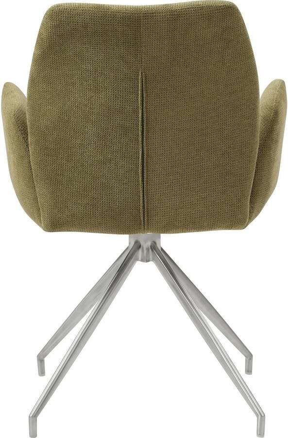 SalesFever Eethoek Tischgruppe für gemütliche Familienabende Tafelblad met echte boomrand frame van roestvrij staal (set 5-delig) - Foto 7