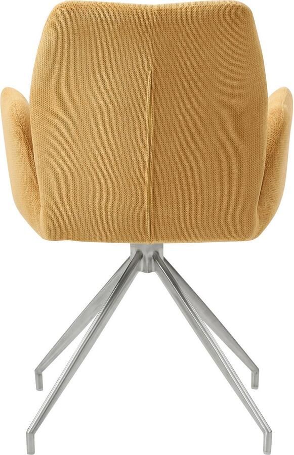 SalesFever Eethoek Tischgruppe für gemütliche Familienabende Tafelblad met echte boomrand frame van roestvrij staal (set 5-delig) - Foto 8