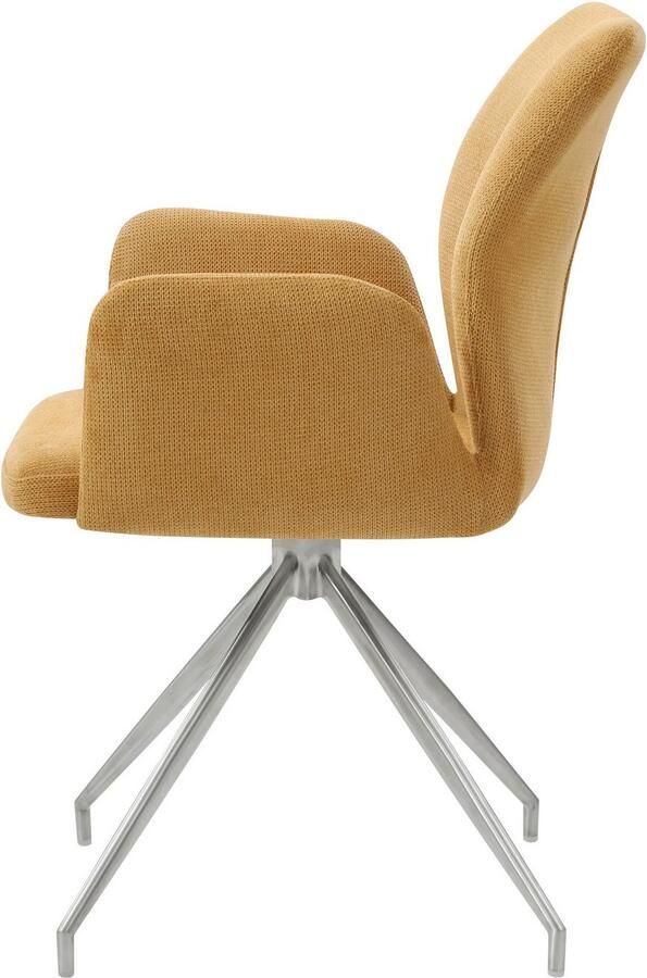 SalesFever Eethoek Tischgruppe für gemütliche Familienabende Tafelblad met echte boomrand frame van roestvrij staal (set 5-delig) - Foto 7