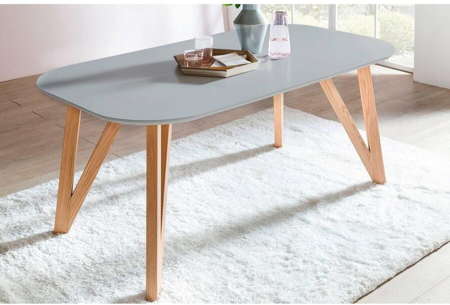 SalesFever Eethoek Växjö Elegant gestaltete Essgruppe bestaand uit 4 moderne beklede stoelen en een 180 cm brede tafel (set 5-delig) - Foto 2