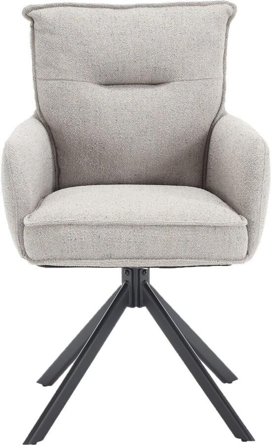 SalesFever Eetkamerstoel Austin Armlehnstuhl mit hochwertiger Taschenfederkern-Polsterung Eetkamerstoel met 360° draaifunctie metalen voet (1 stuk) - Foto 14
