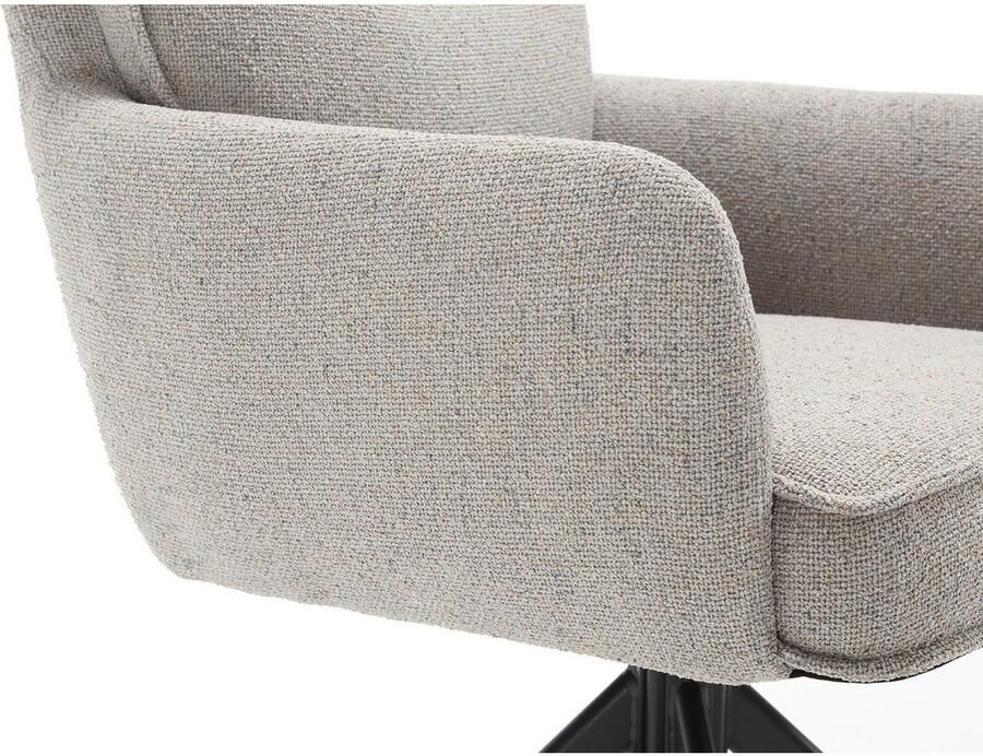 SalesFever Eetkamerstoel Austin Armlehnstuhl mit hochwertiger Taschenfederkern-Polsterung Eetkamerstoel met 360° draaifunctie metalen voet (1 stuk) - Foto 2