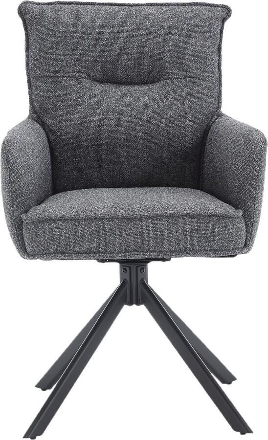 SalesFever Eetkamerstoel Austin Armlehnstuhl mit hochwertiger Taschenfederkern-Polsterung Eetkamerstoel met 360° draaifunctie metalen voet (1 stuk) - Foto 14
