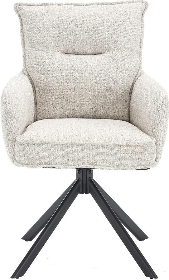 SalesFever Eetkamerstoel Austin Armlehnstuhl mit hochwertiger Taschenfederkern-Polsterung Eetkamerstoel met 360° draaifunctie metalen voet (1 stuk) - Foto 13