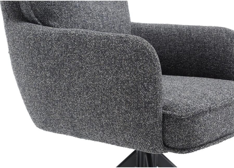 SalesFever Eetkamerstoel Austin Armlehnstuhl mit hochwertiger Taschenfederkern-Polsterung Eetkamerstoel met 360° draaifunctie metalen voet (1 stuk) - Foto 6